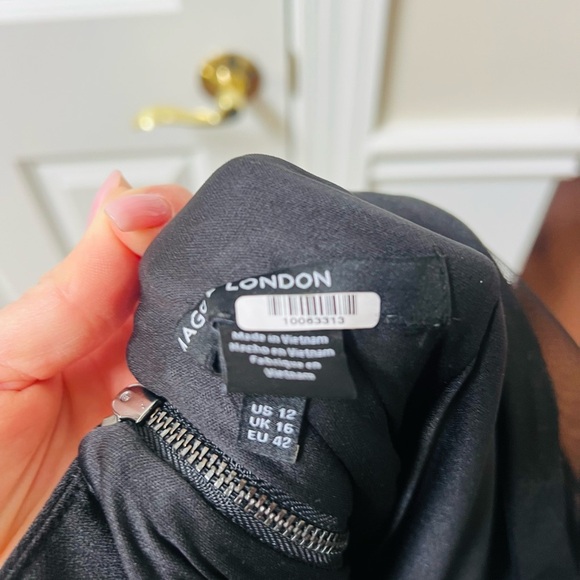 Maggy London Black Midi Dress with Sheer Details - Picture 4 of 5